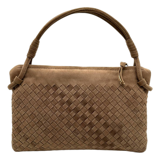 Bottega Veneta Light Brown Suede Intrecciato Pochette Bag