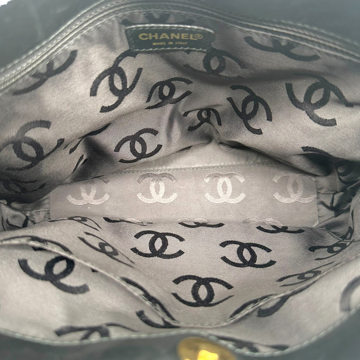 Chanel Black Ivory Contrast Wild Stitch Mini Tote Handbag
