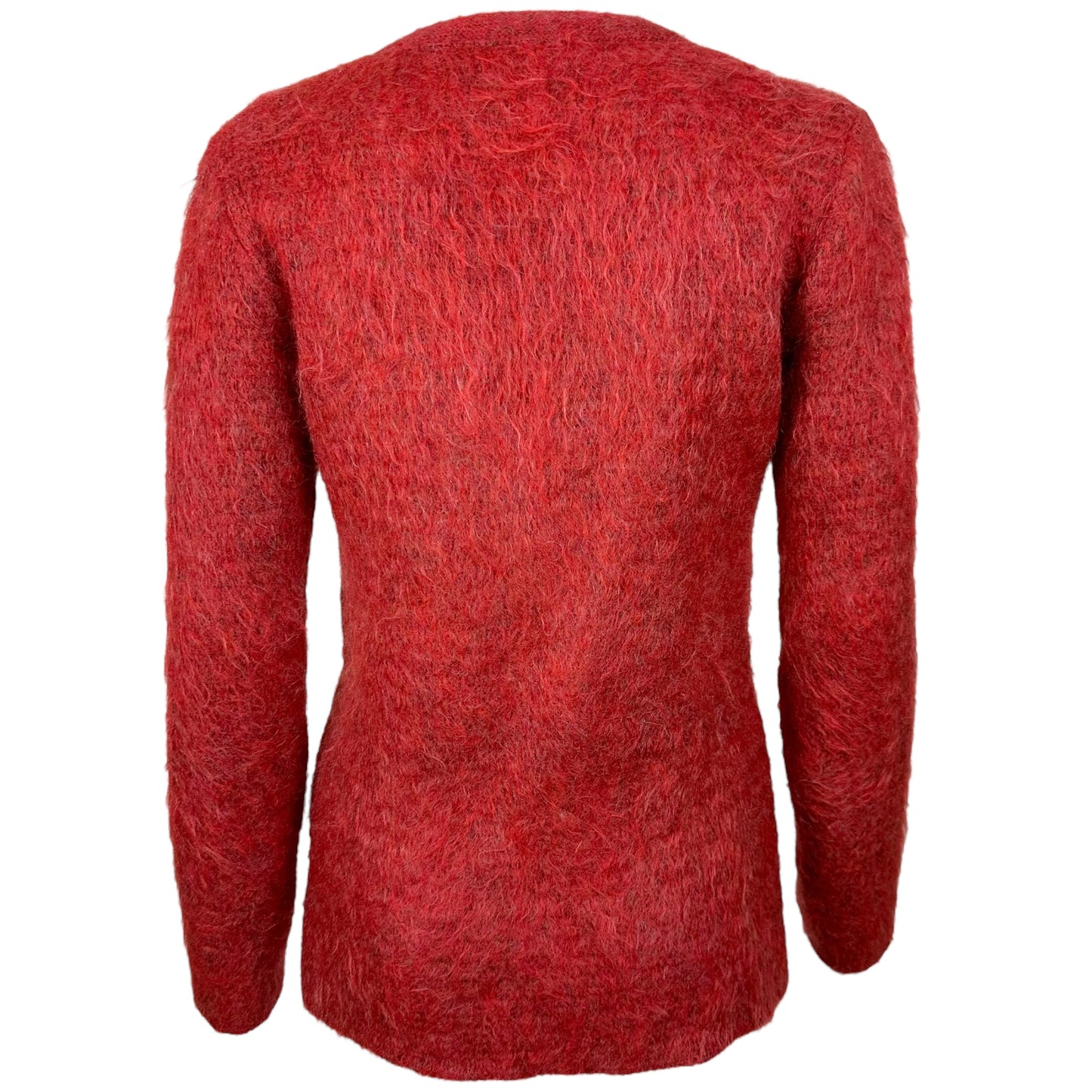 Balenciaga Red Mohair Cardigan Sweater