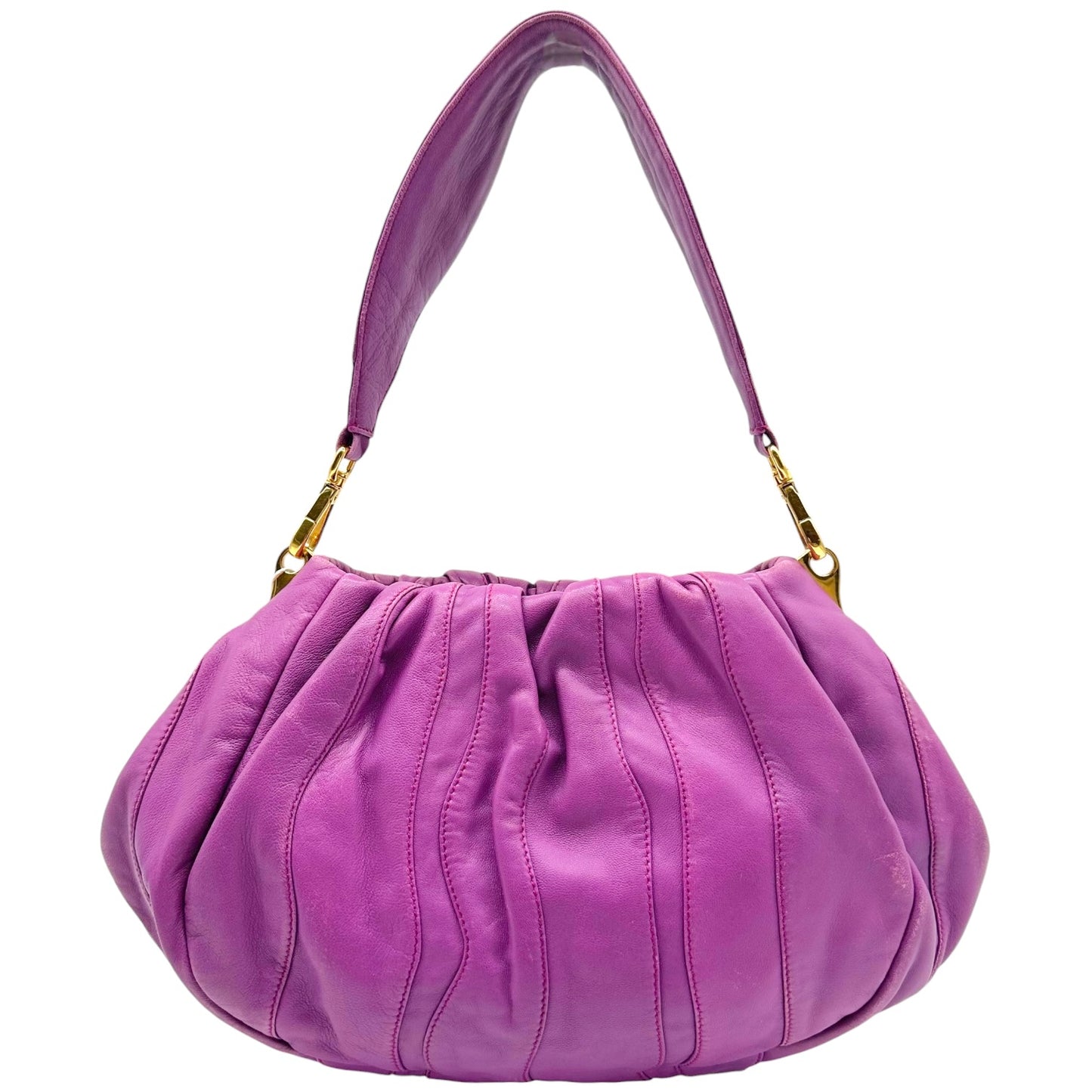 Prada Purple Lambskin Patchwork Shoulder Bag