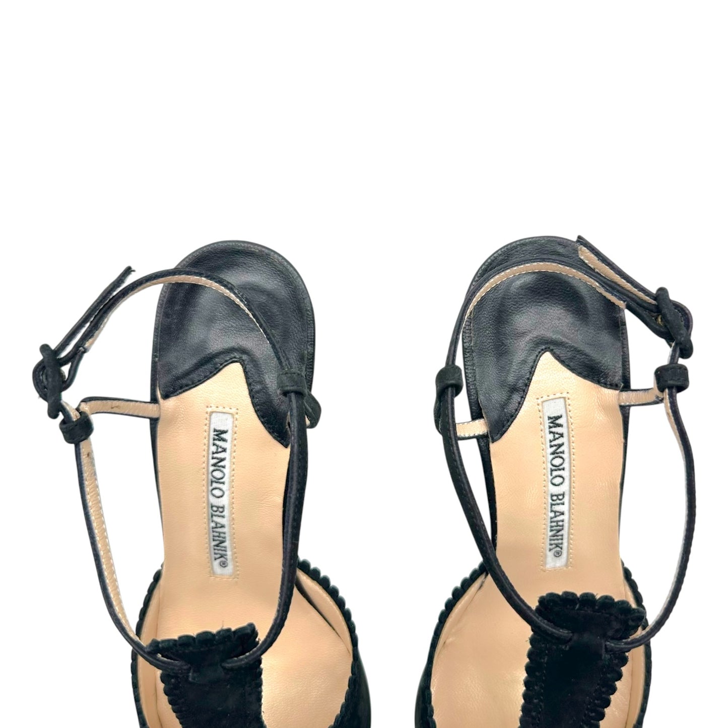 Manolo Blahnik Black Suede Leather Pointed Toe Heels