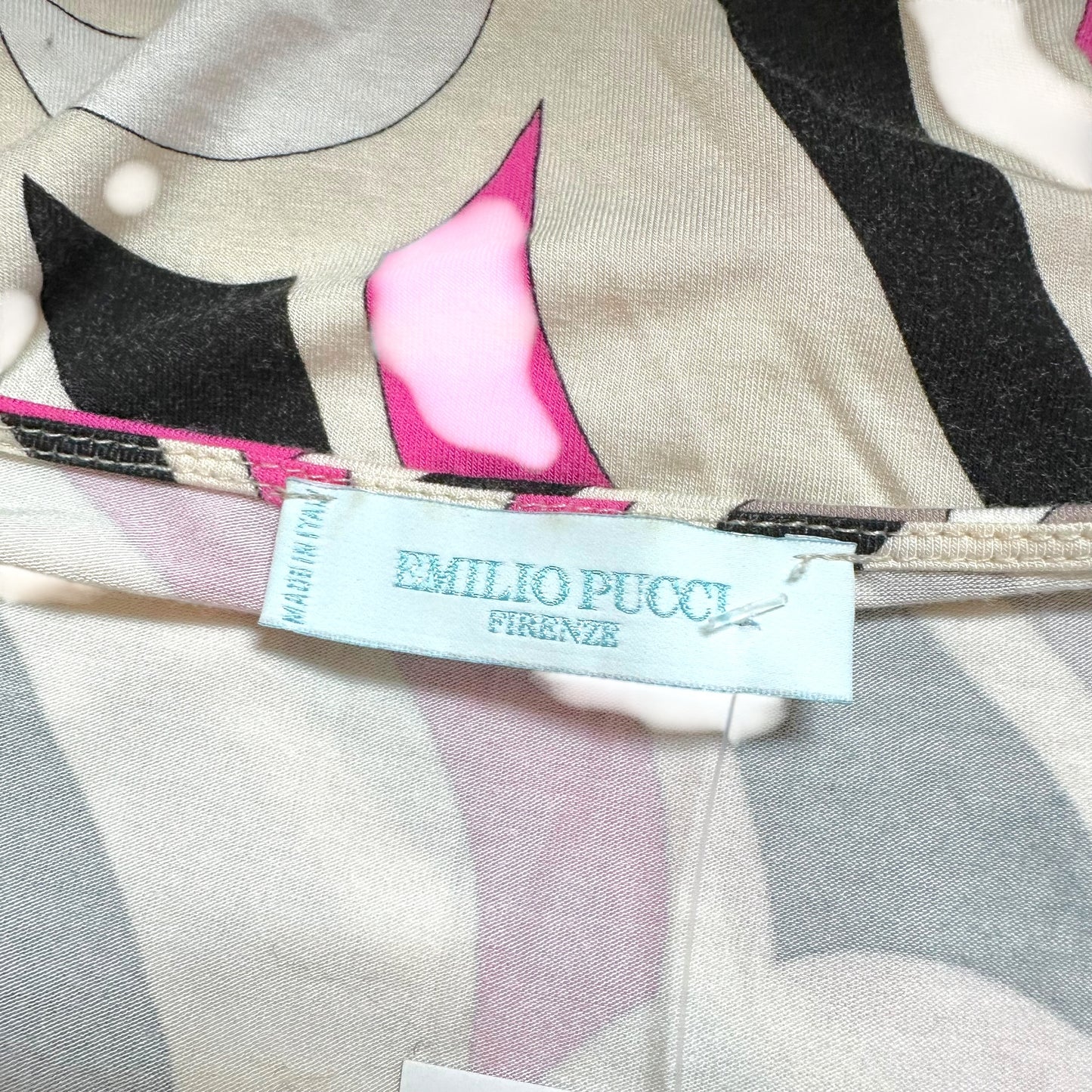 Emilio Pucci Pink & Black Floral Print Tank Top