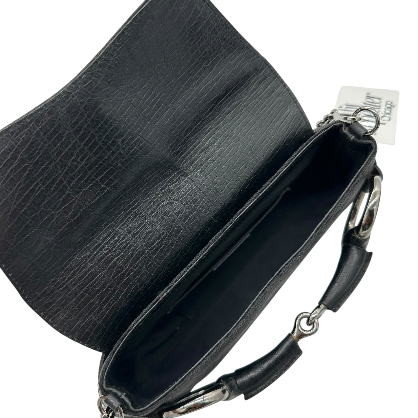 Gucci Black Monogram Horsebit Clutch Bag