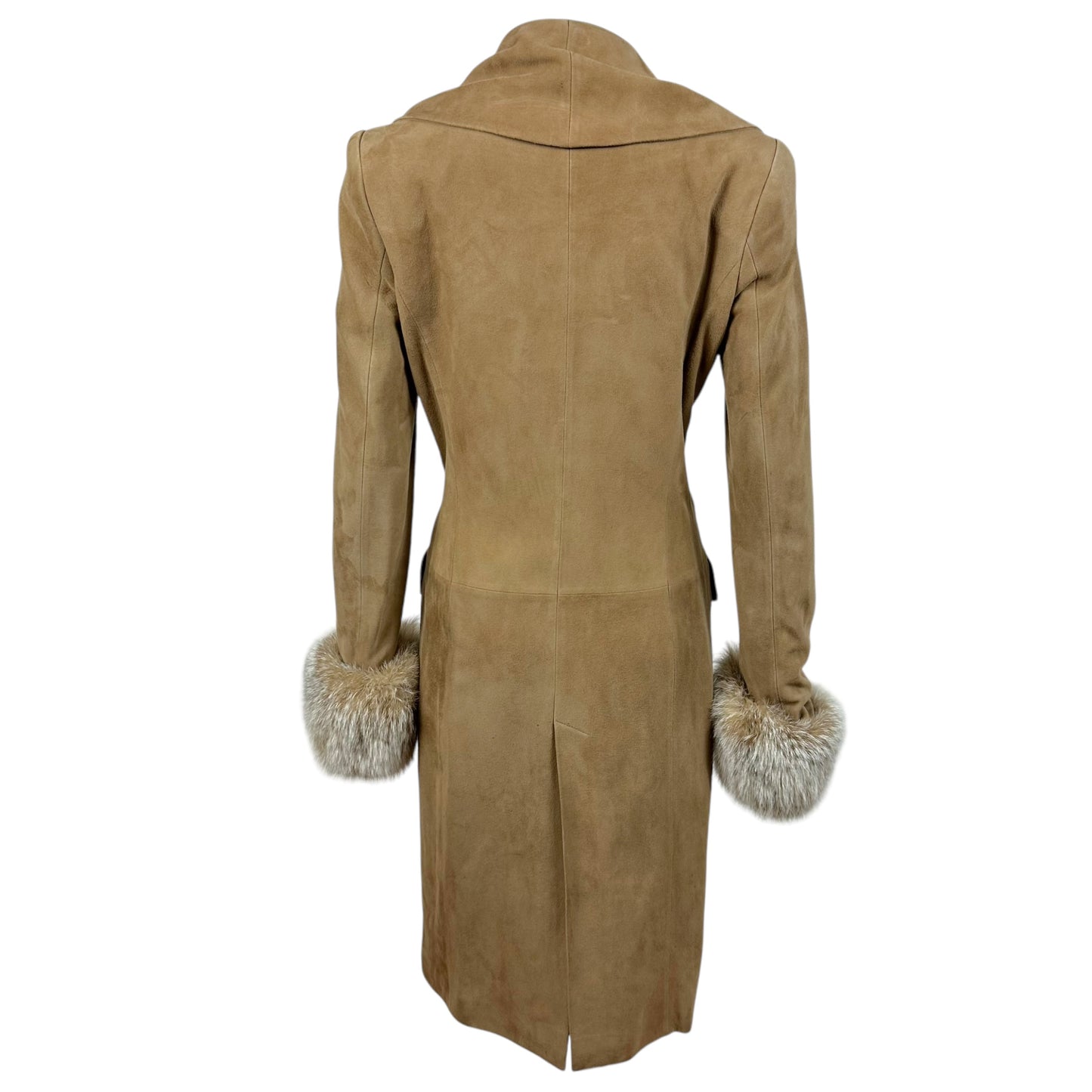 Loewe Fur Cuff Tan Suede Trench Coat - Outfit Repeater