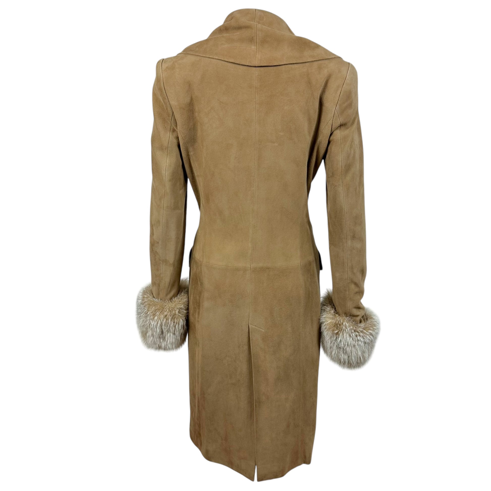 Loewe Fur Cuff Tan Suede Trench Coat - Outfit Repeater
