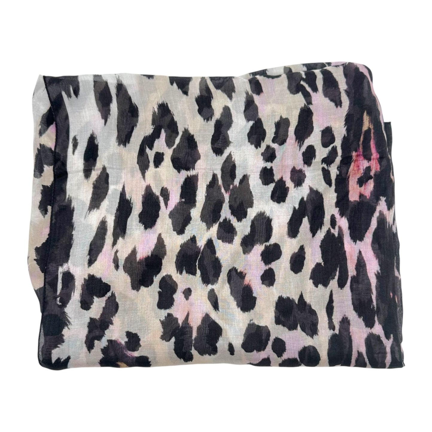 Roberto Cavalli Pink Black Leopard Print Scarf