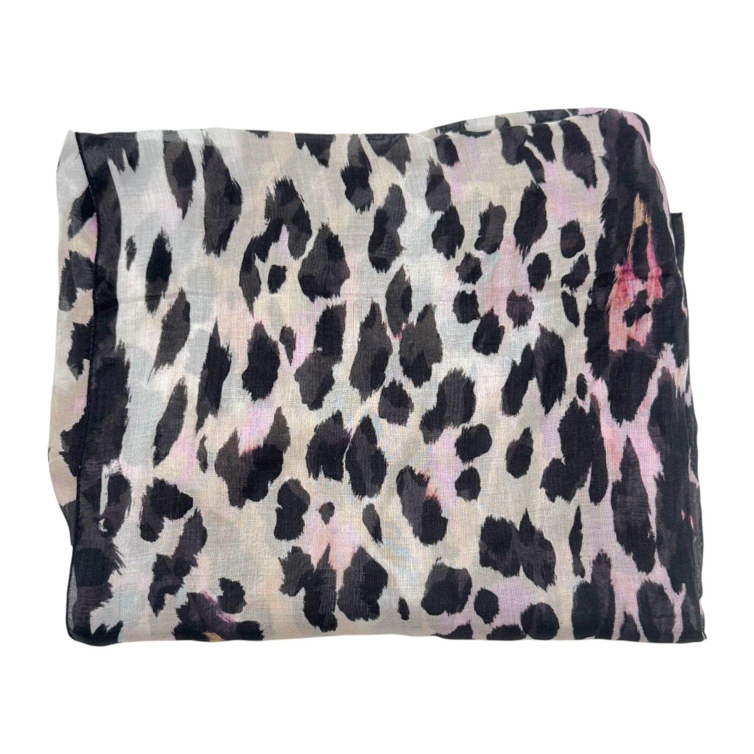 Roberto Cavalli Pink Black Leopard Print Scarf