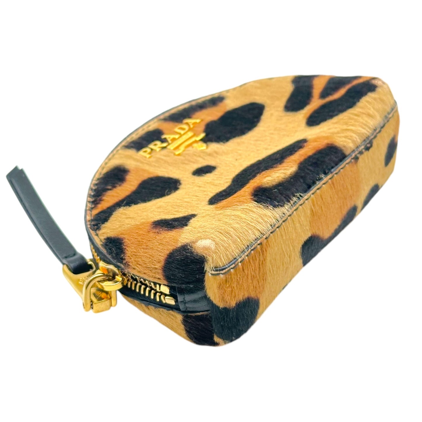 Prada Micro Cosmetic Pouch Leopard Print Ponyhair