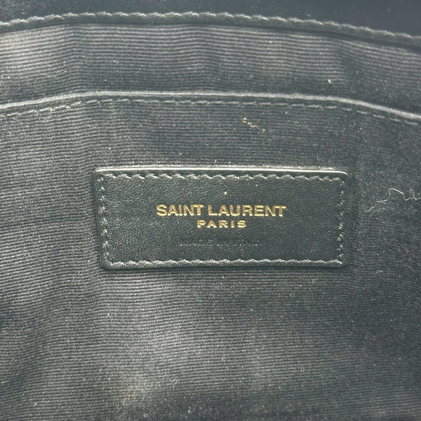Saint Laurent Paris Black Quilted Small Logo Clutch