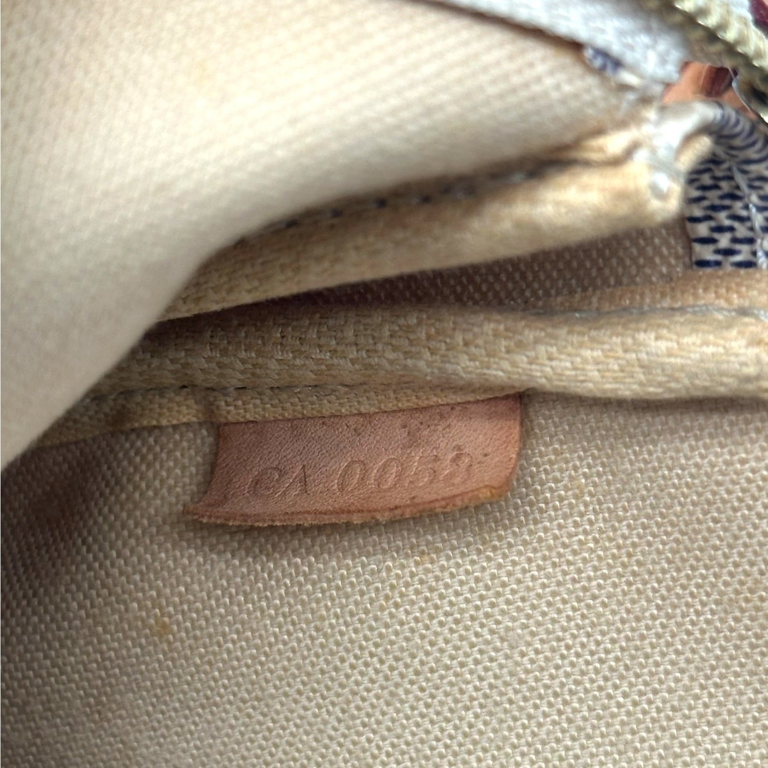 Louis Vuitton Pochette Bag White Damier Azur Coated Canvas