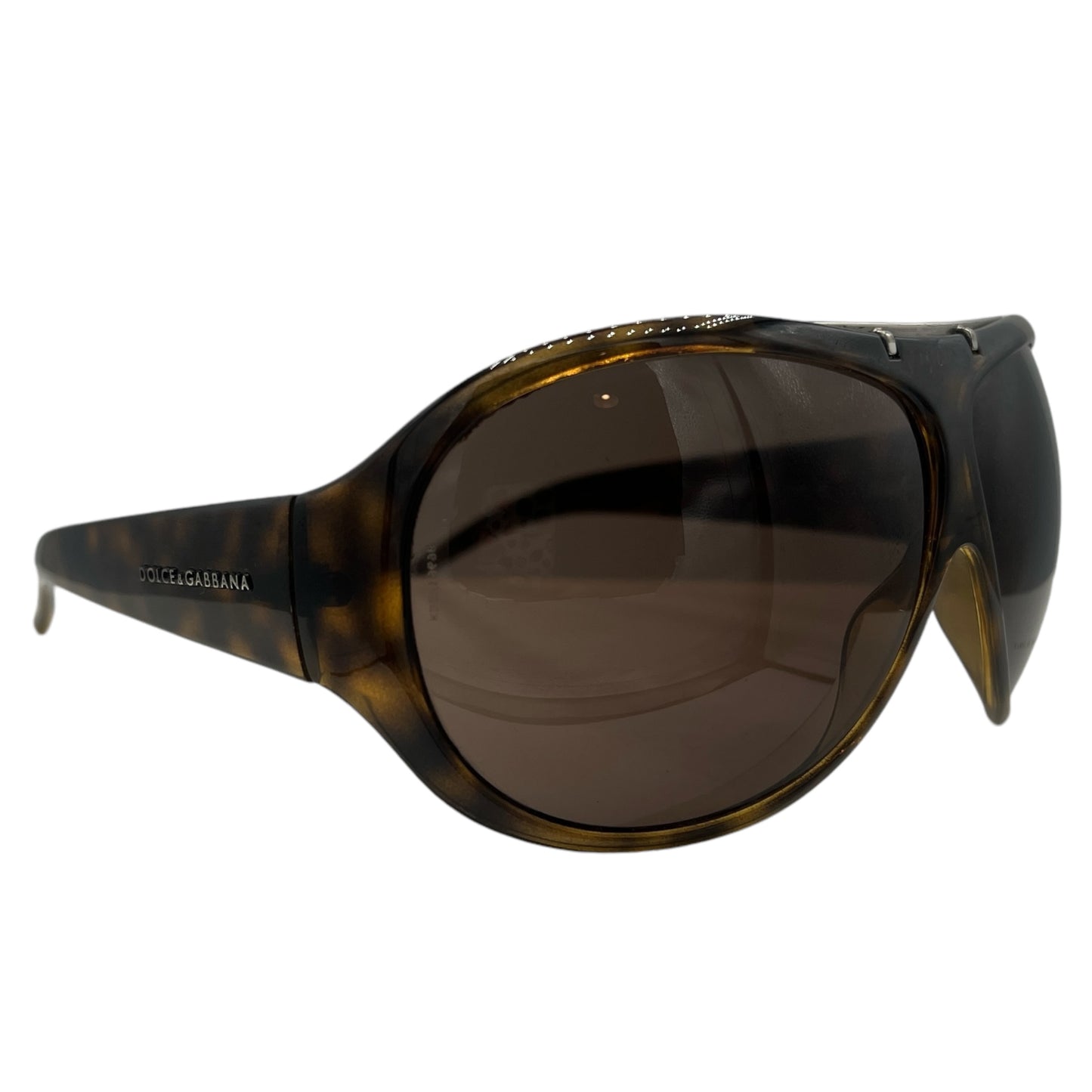 Dolce & Gabbana Brown Tortoise Oversized Sunglasses