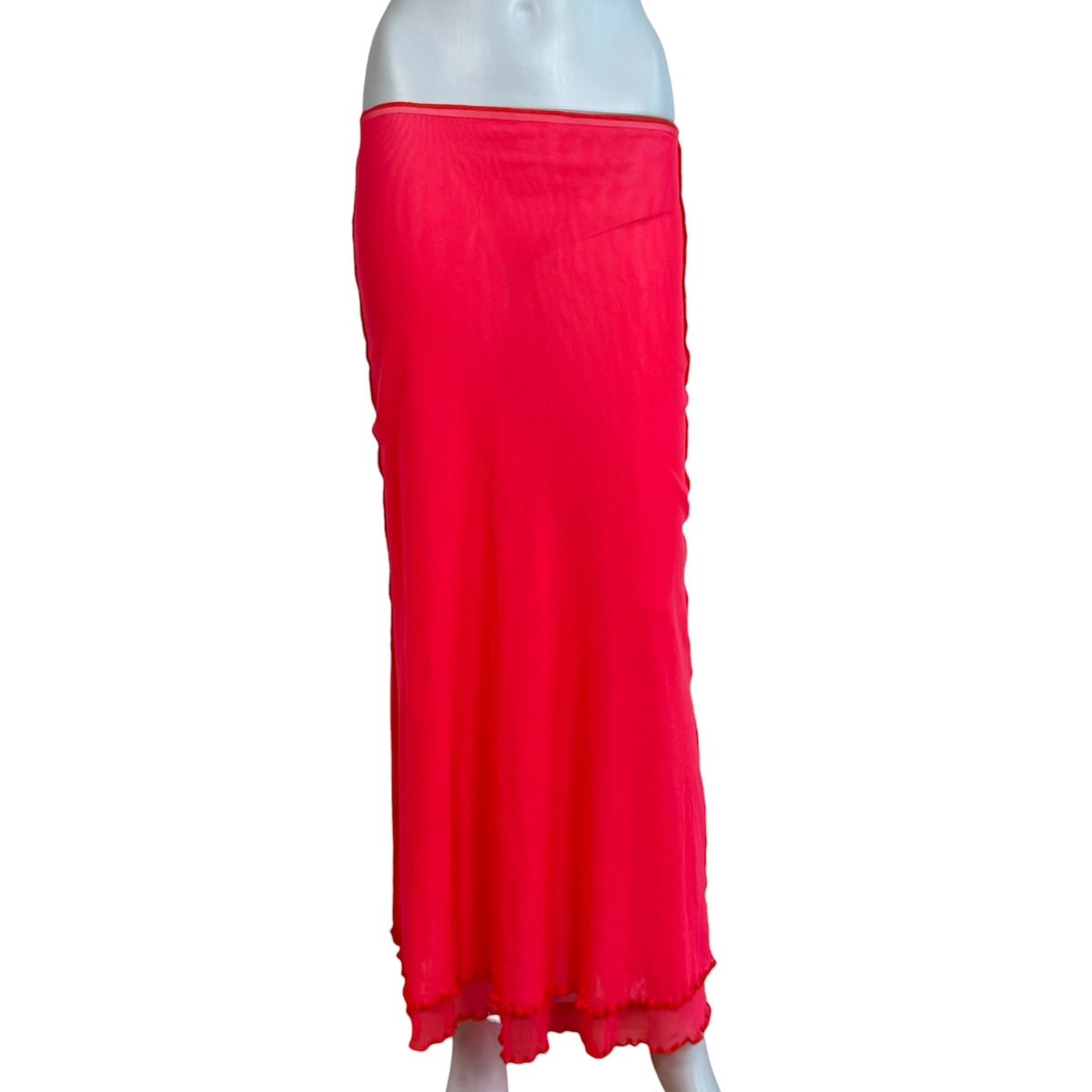 Jean Paul Gaultier Neon Pink Mesh Maxi Skirt