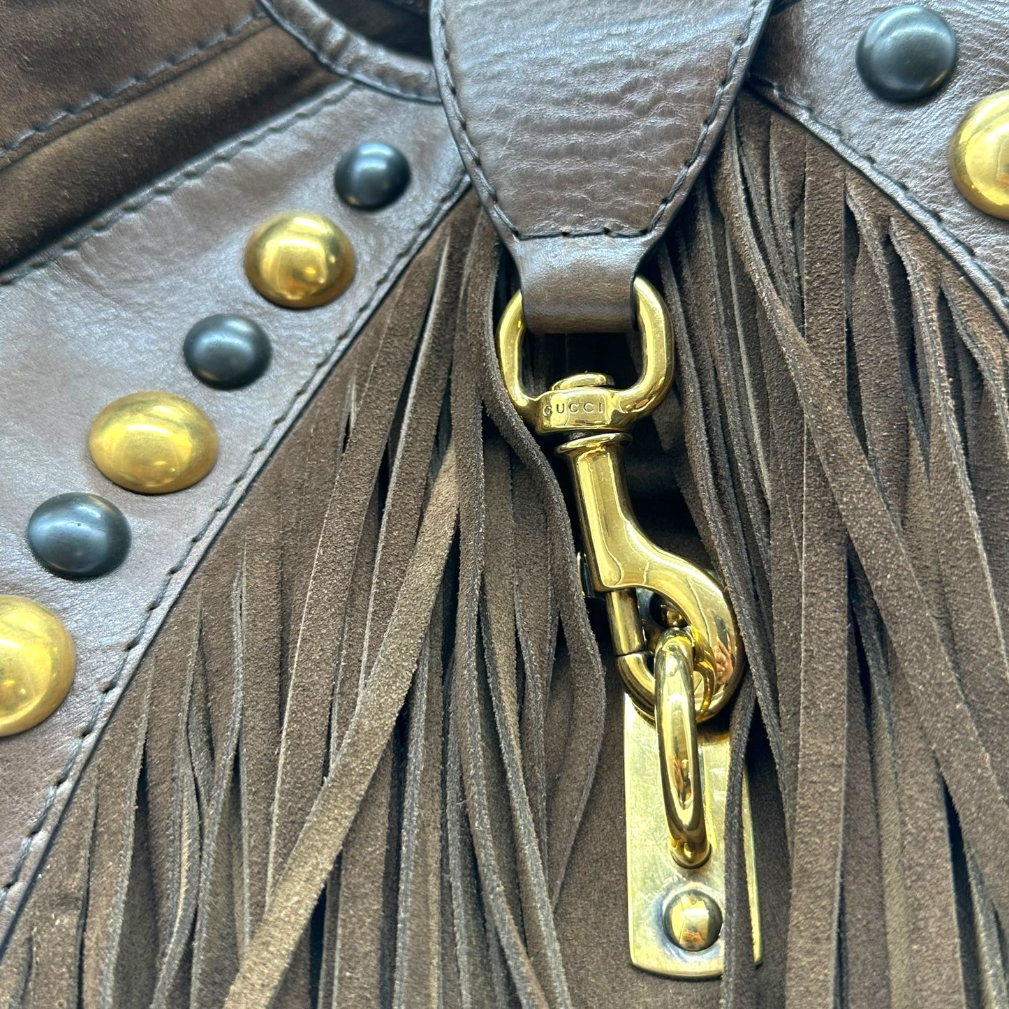 Gucci F/W 2008 Brown Suede Babouska Fringe Hobo Bag