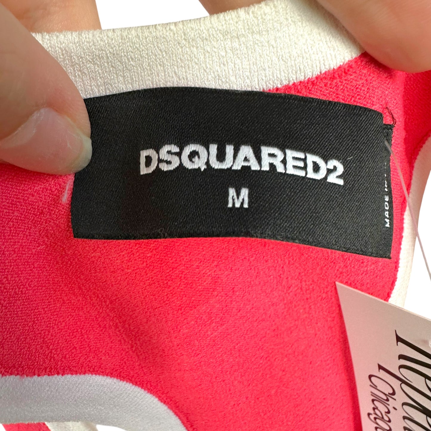 Dsquared2 Red & White Cut-Out Mini Dress