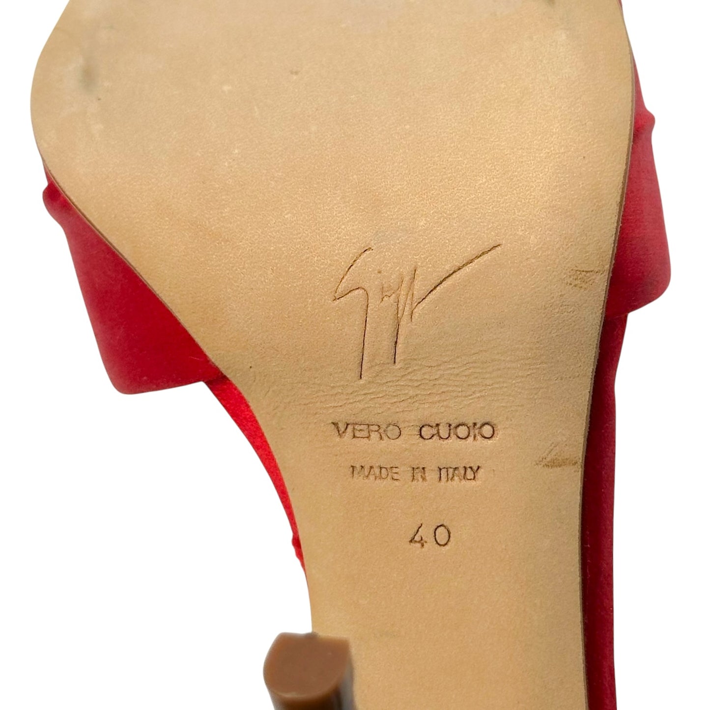 Giuseppe Zanotti Red & Purple Satin Rose Sandal Heels