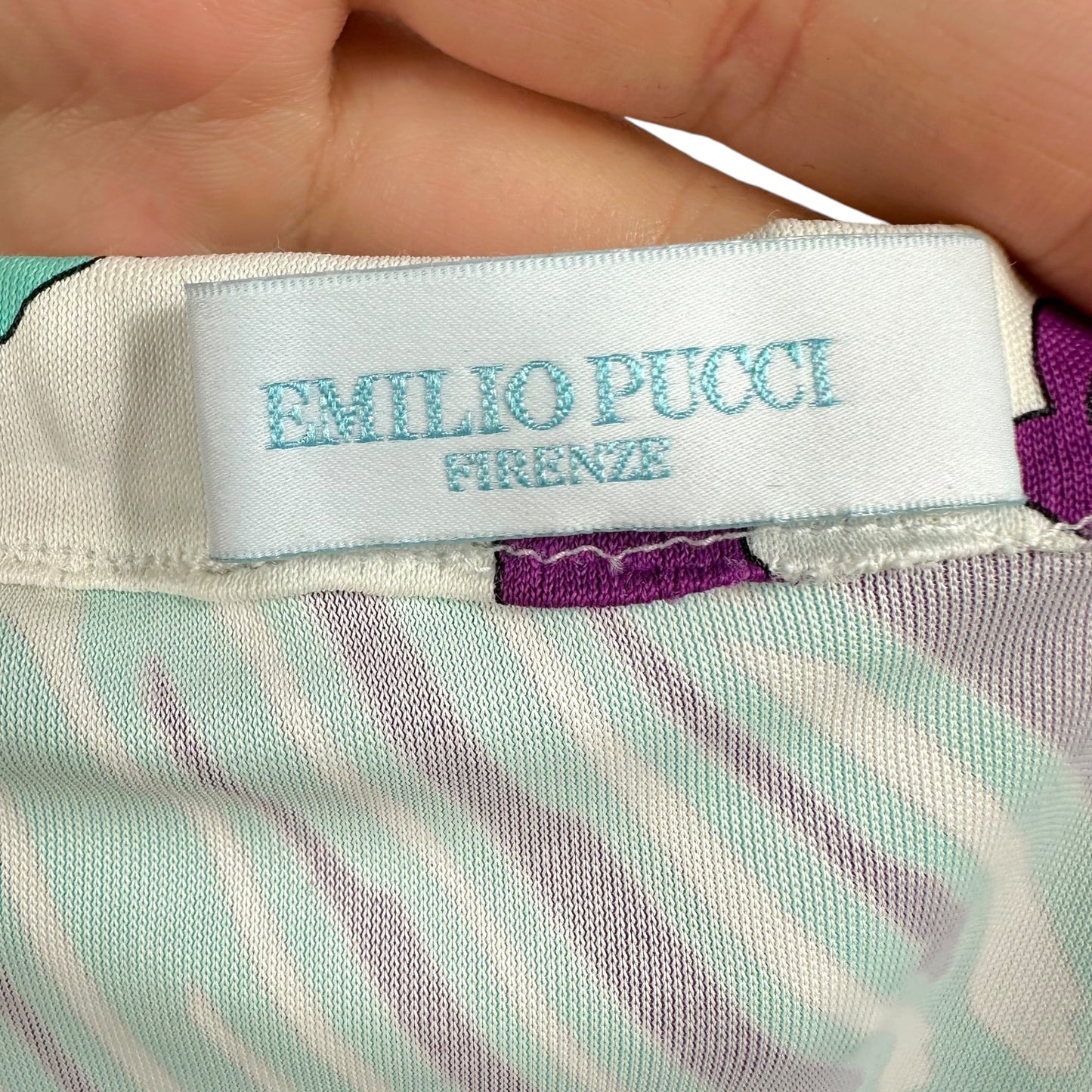 Emilio Pucci Turquoise & Pink Printed Midi Skirt