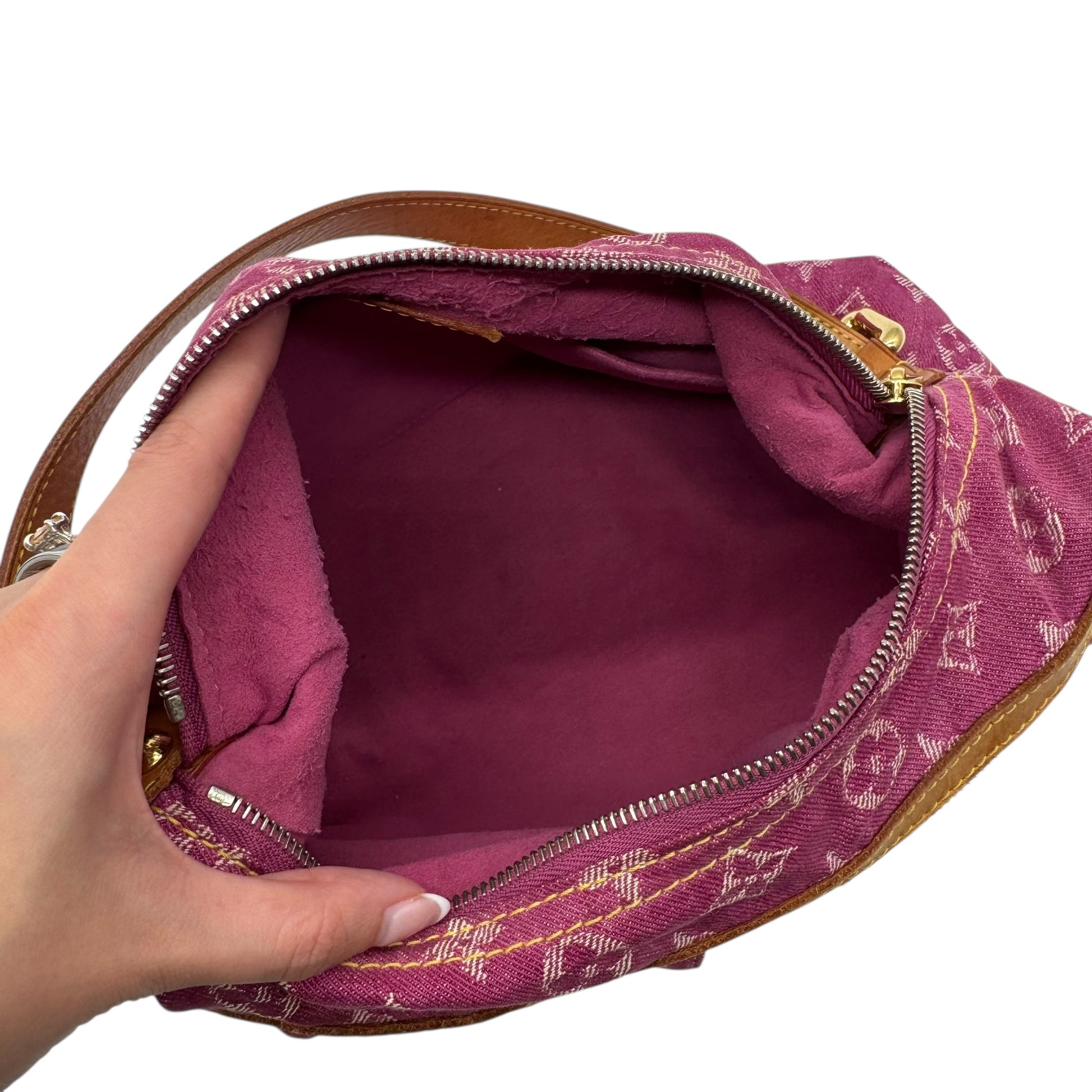 Louis Vuitton Pink Denim Monogram Baggy PM Shoulder Bag - Outfit Repeater