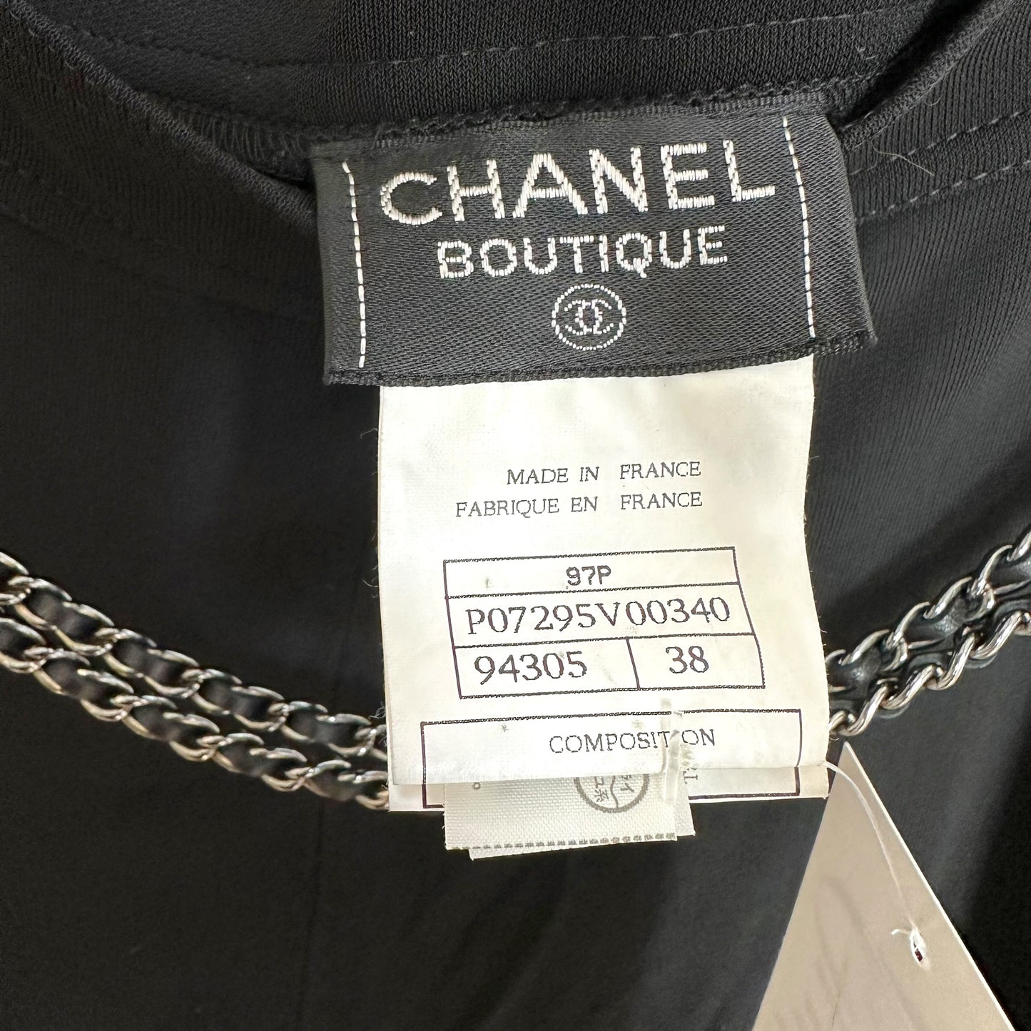 Chanel Black Waist Logo Chain Belted Midi Skirt