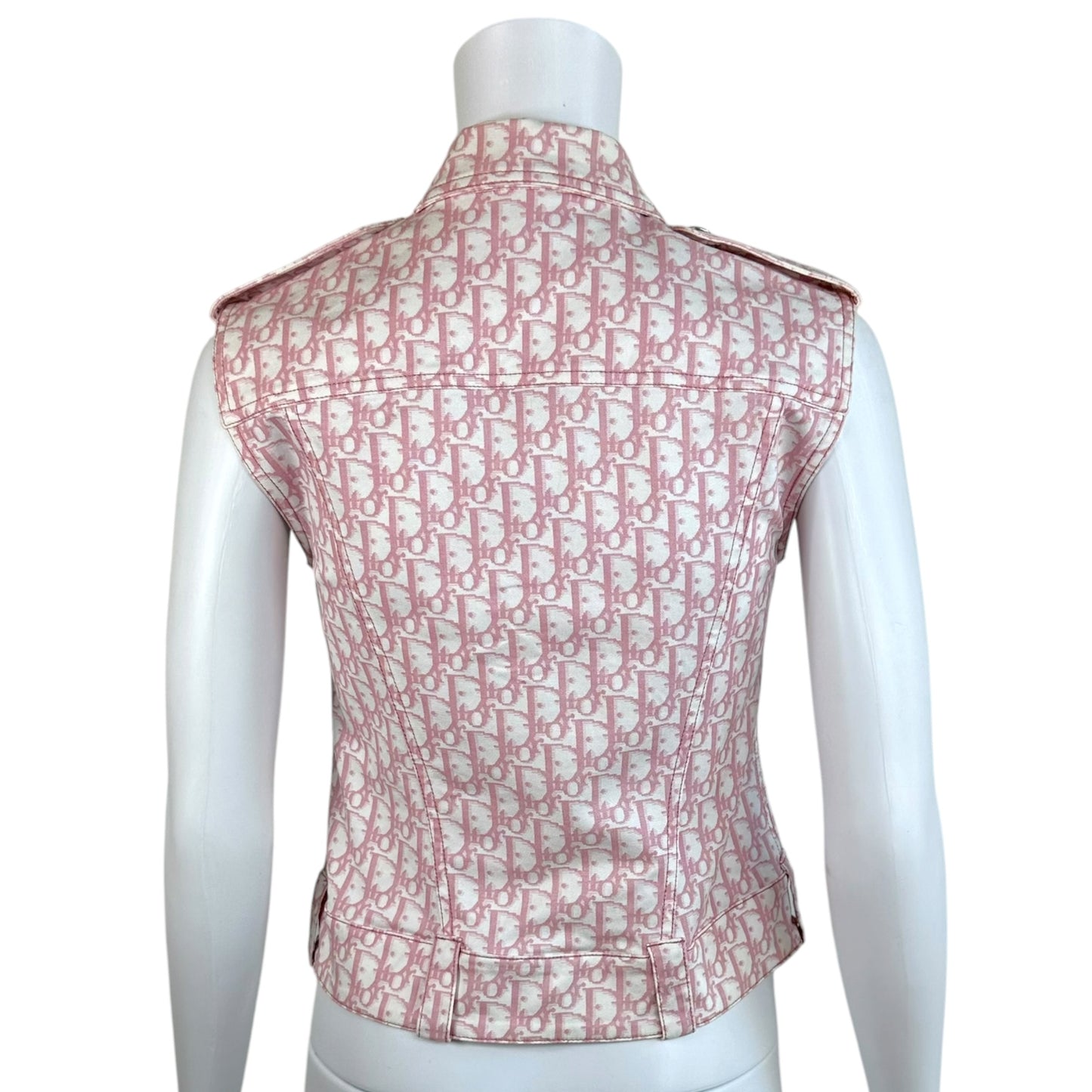 Christian Dior Pink Trotter Monogram Rhinestone Vest