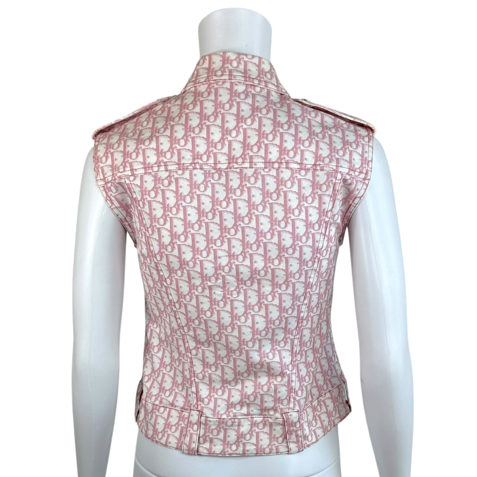 Christian Dior Pink Trotter Monogram Rhinestone Vest
