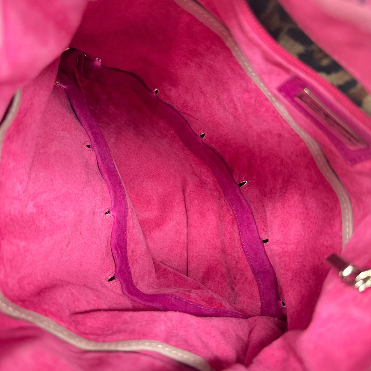 Dolce & Gabbana Pink Suede Multi-Layer Hobo Bag