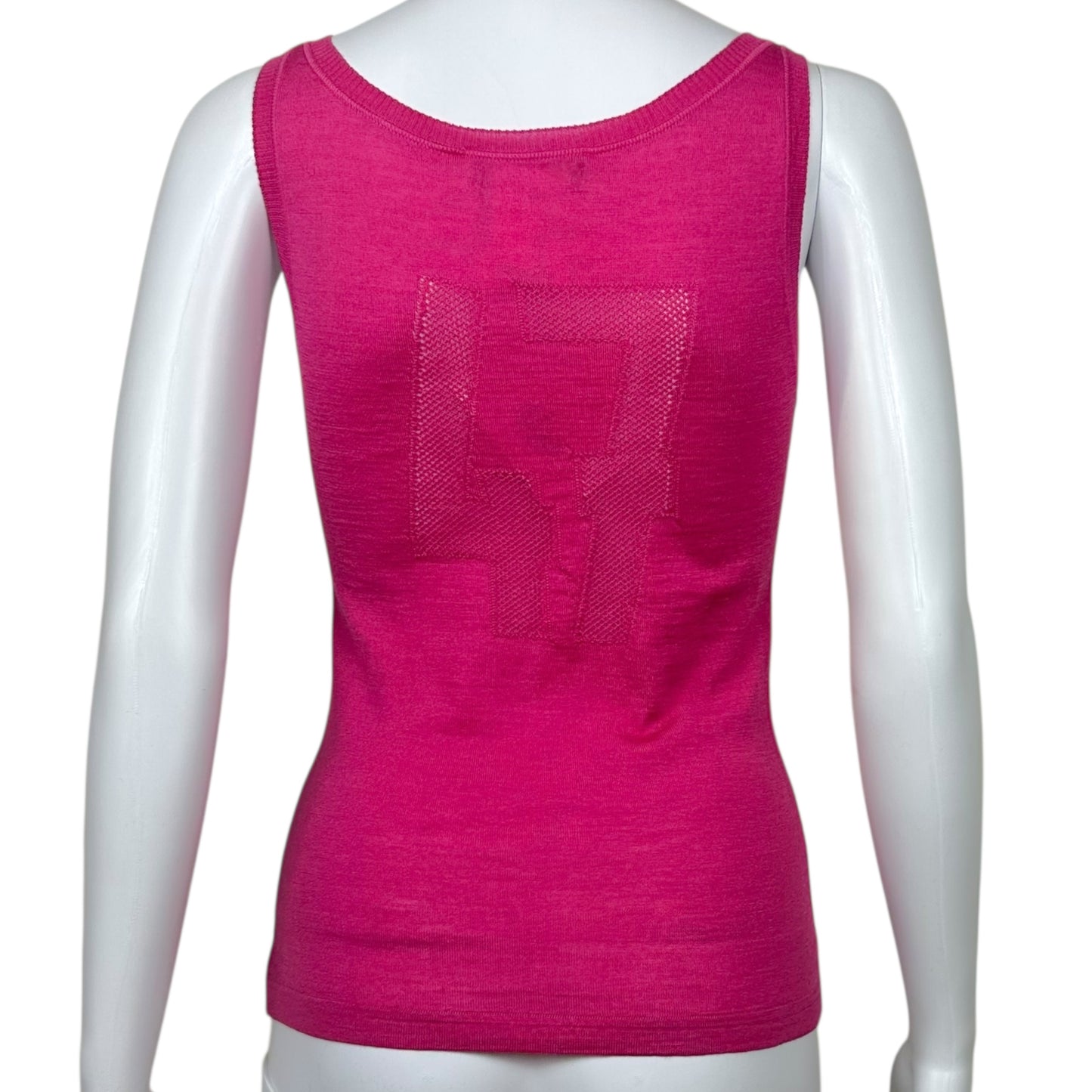 Christian Dior S/S 2005 Pink Wool & Silk Logo Knit Tank Top - Outfit Repeater