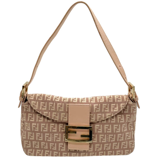 Fendi Pink Zucchino Monogram Foldover Baguette Bag - Outfit Repeater