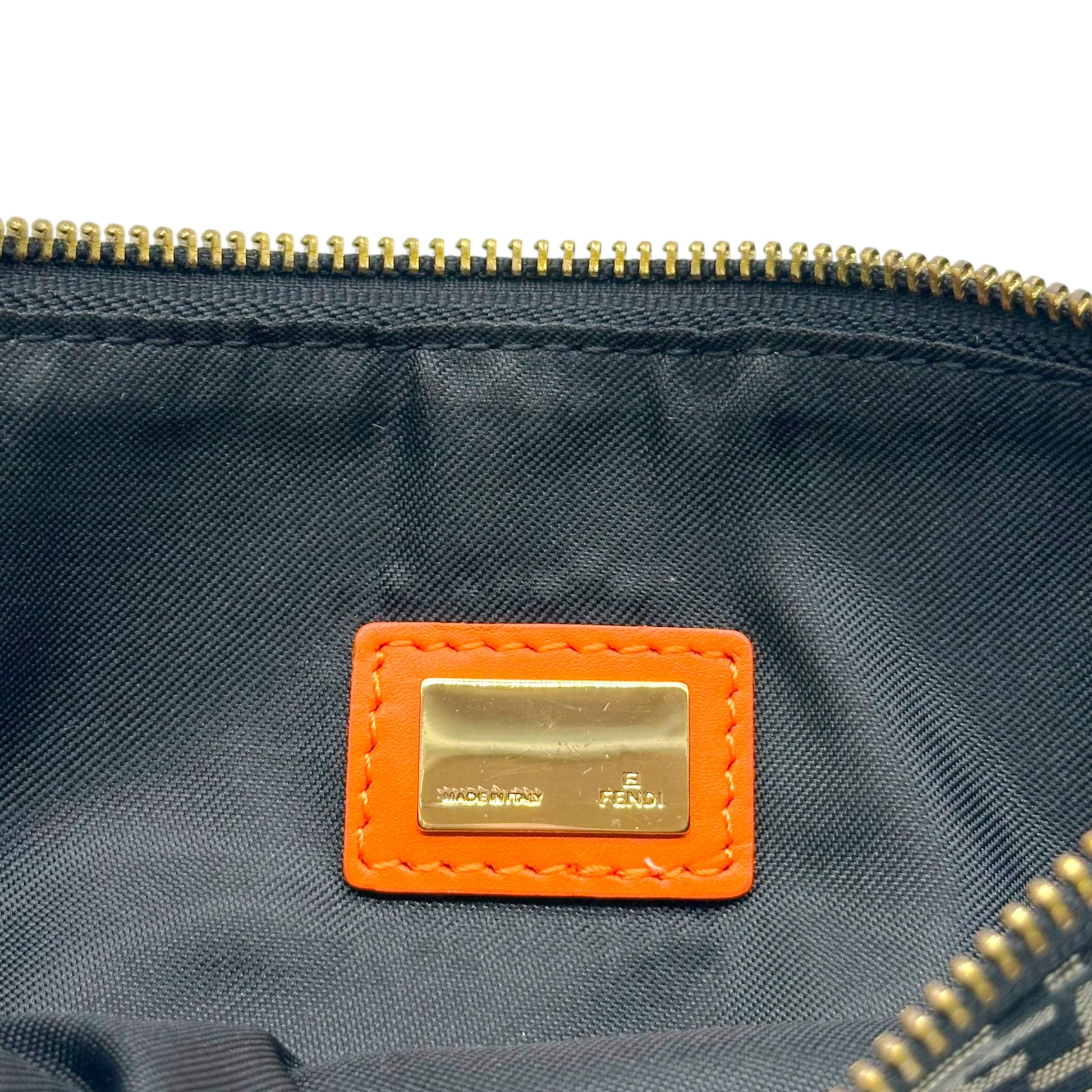 Fendi Pochette Bag Black Orange Zucchino Monogram