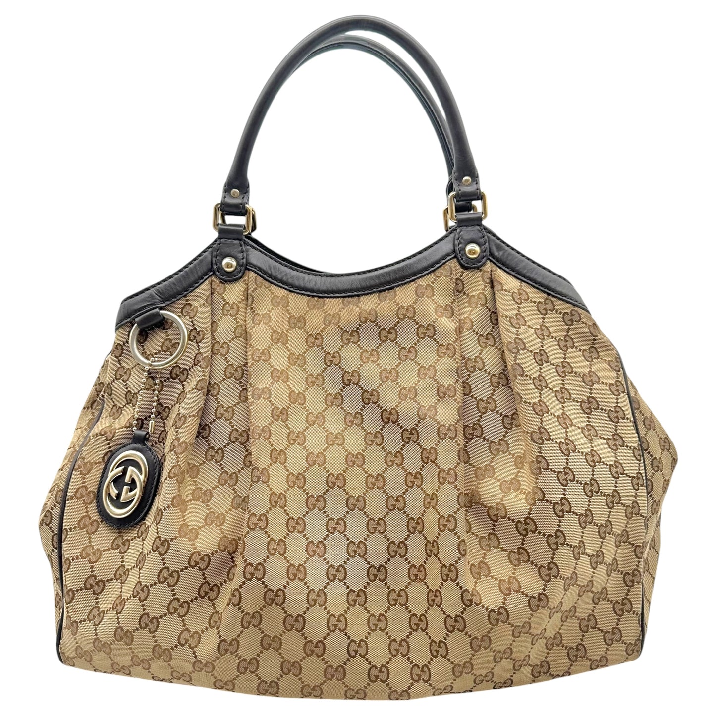 Gucci Tan Monogram Large Sukey Tote Bag