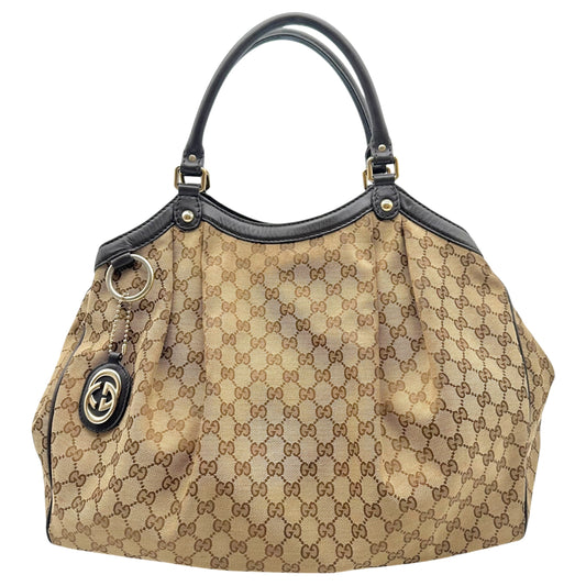 Gucci Classic Tan Monogram Large Sukey Tote Bag