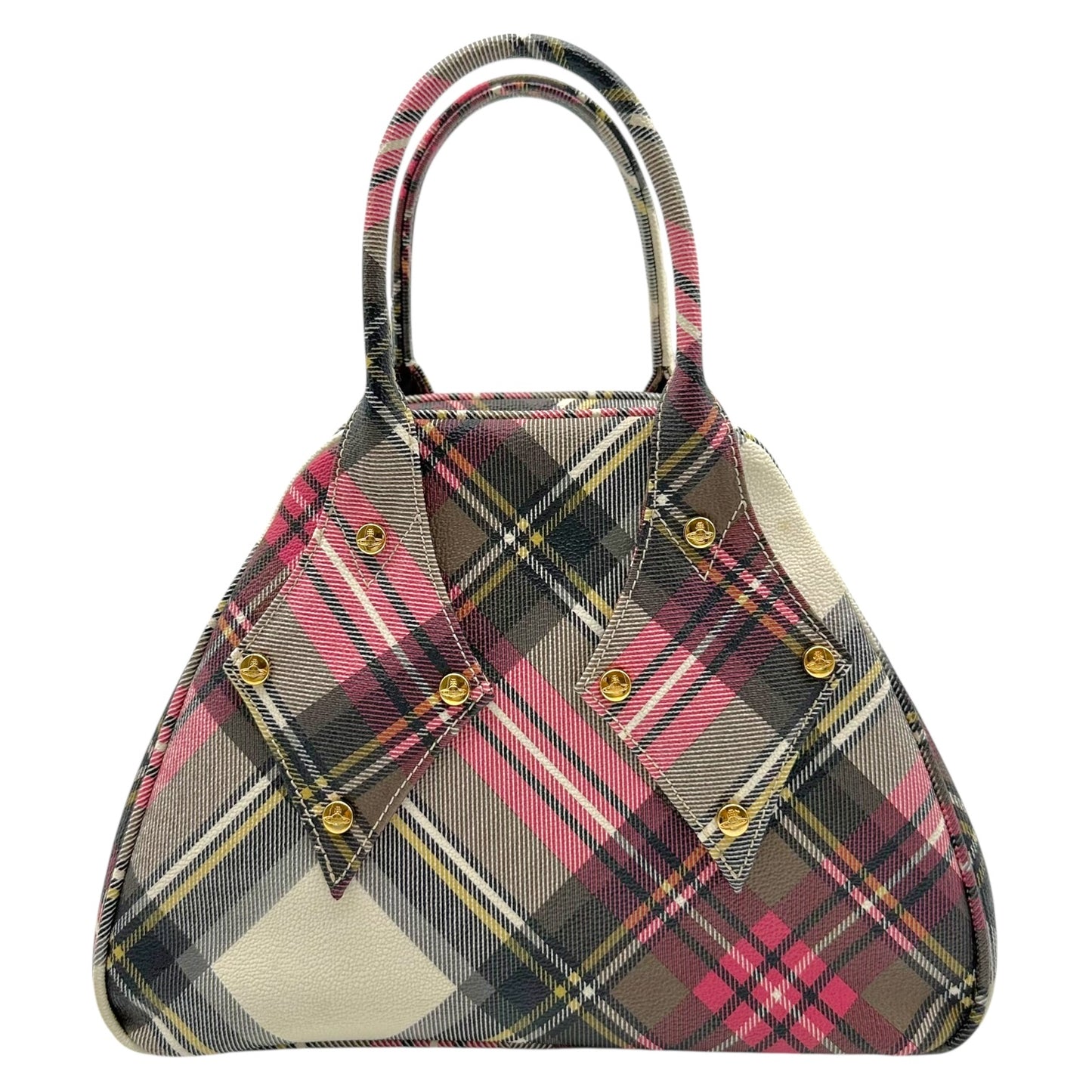 Vivienne Westwood Pink Tartan Yasmin Bowler Bag