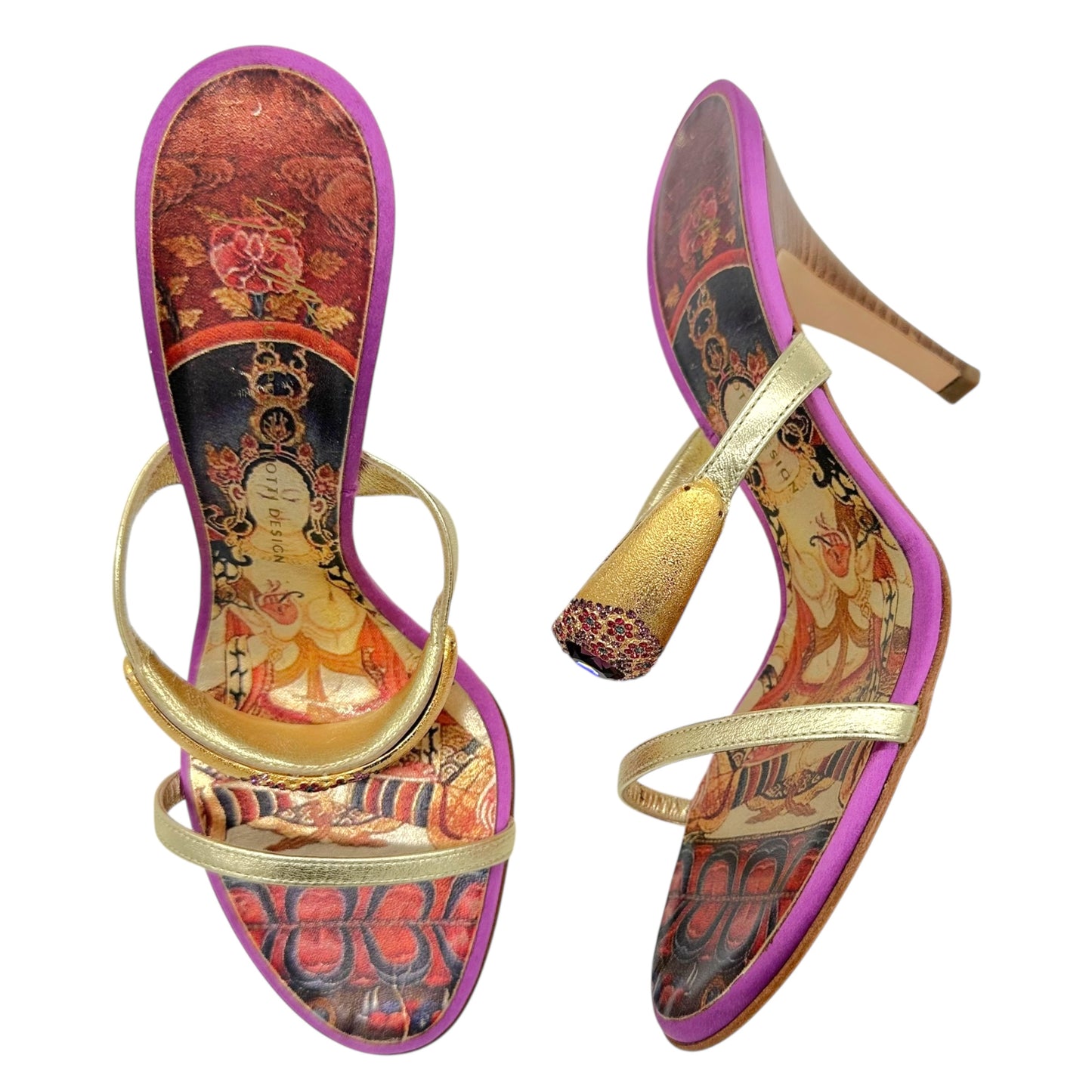 Giuseppe Zanotti Crystal Embellished Pink & Gold Heels - Outfit Repeater