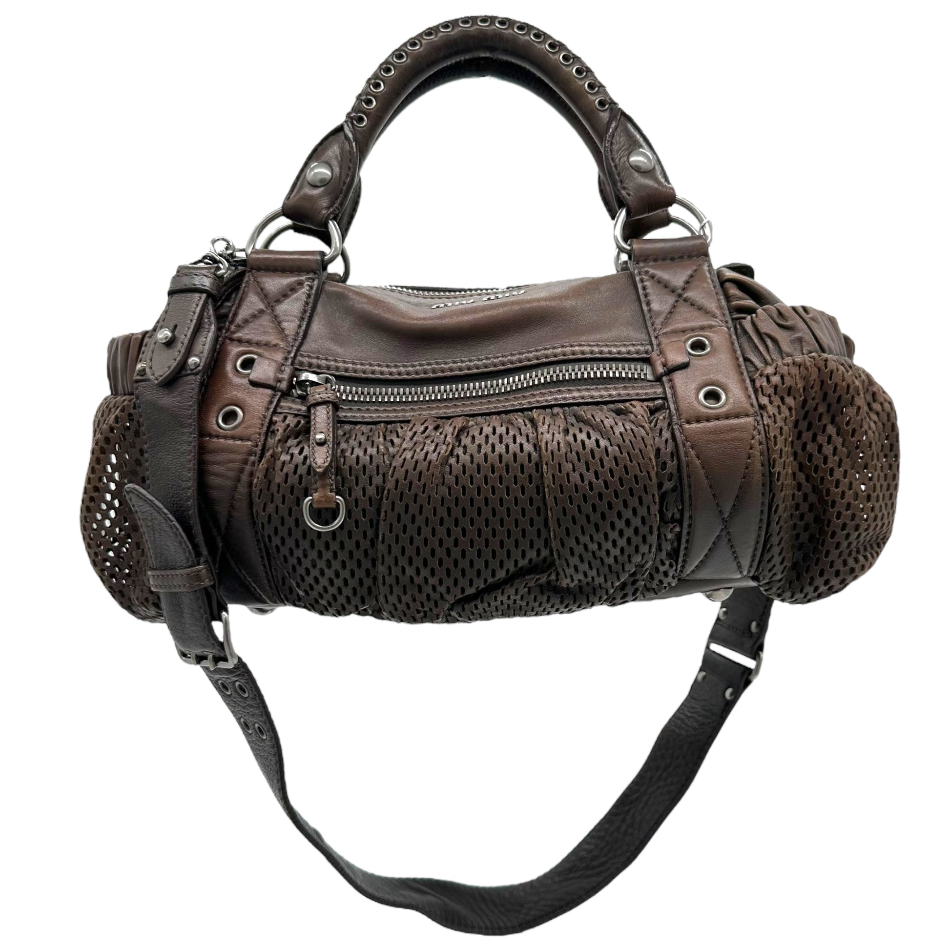 Miu Miu Perforated Leather 2-Way Bag - Outfit Repeater