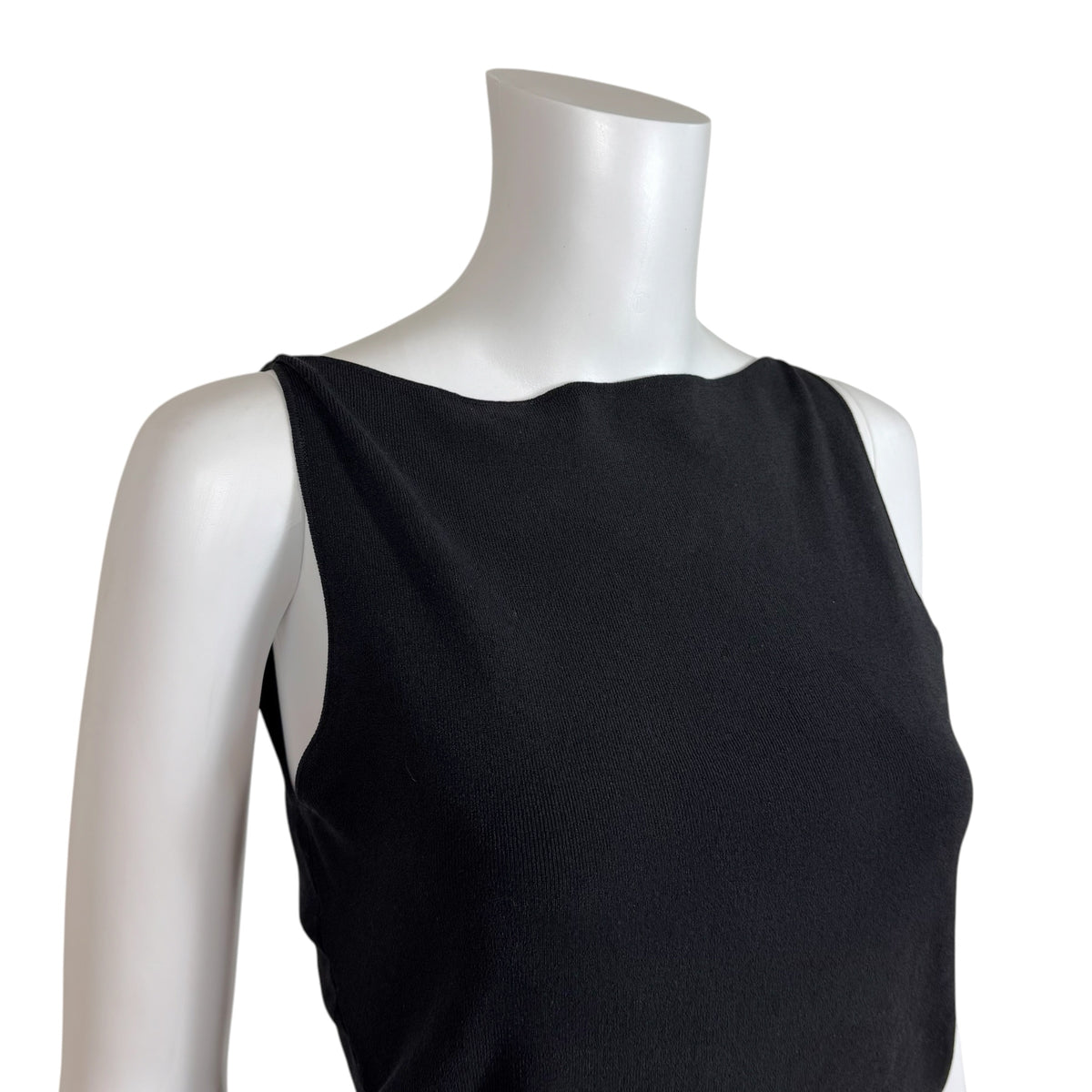 Gucci by Tom Ford 90's Black Straight Neck Knit Tank