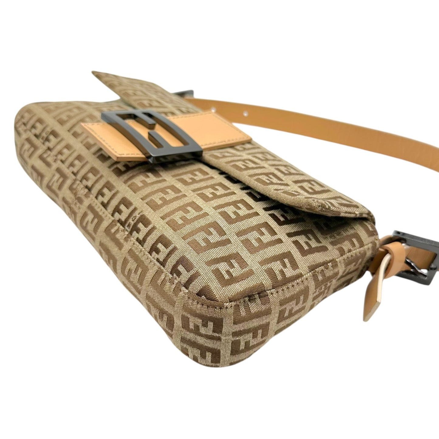 Fendi Baguette Bag Tan Zucchino Monogram Fabric