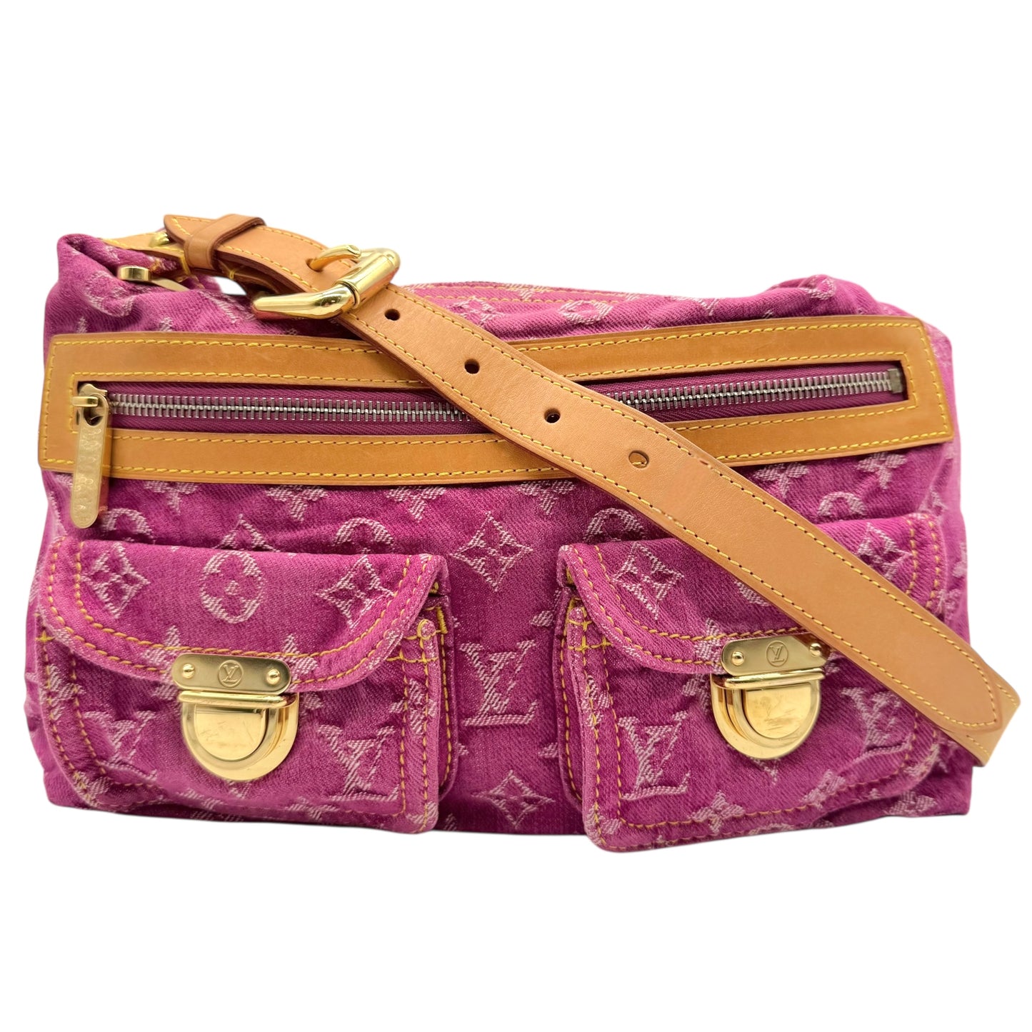 Louis Vuitton Pink Denim Monogram Baggy PM Crossbody Bag - Outfit Repeater