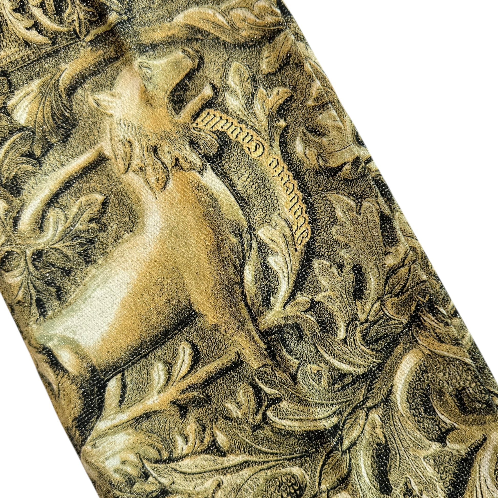 Roberto Cavalli Gold Damask Print Jeans Medium