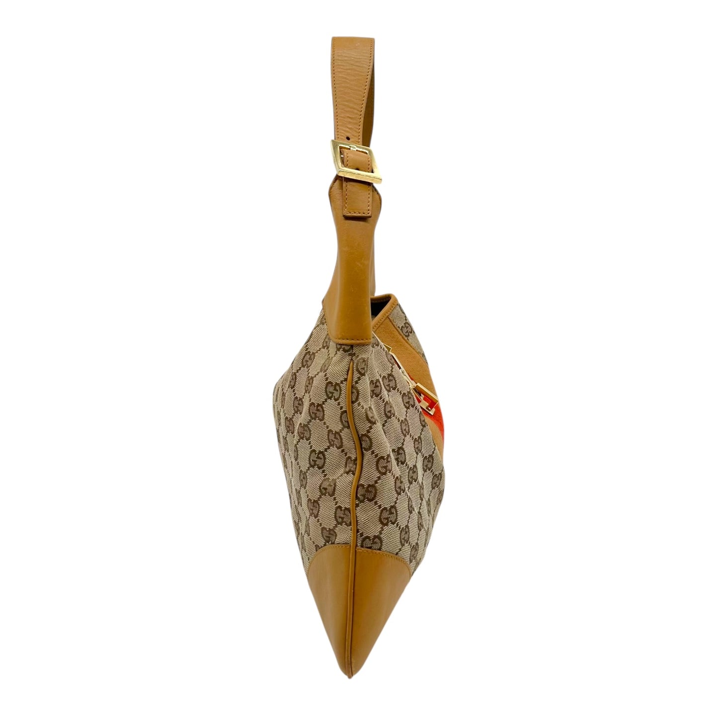 Gucci Tan Monogram Stripe Jackie Bag