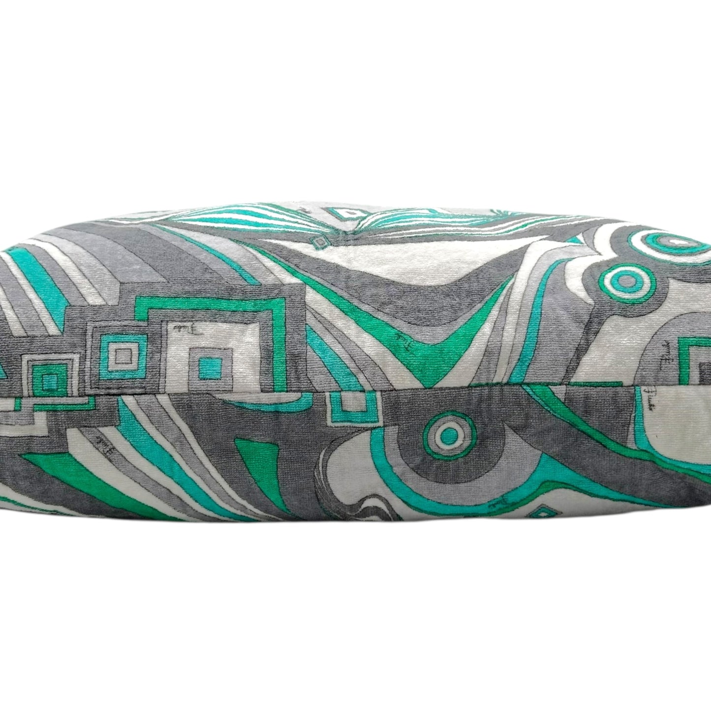 Emilio Pucci Teal & Gray Patterned Terrycloth Tote Bag