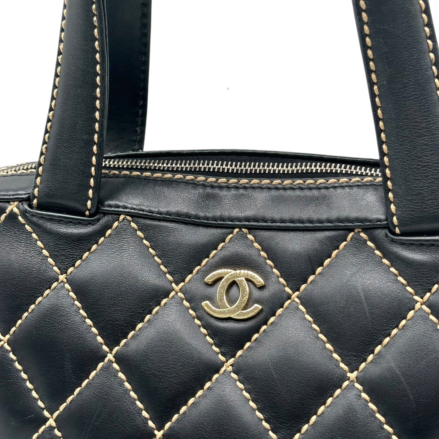 Chanel Black Medium Wild Stitch Bowler Bag 2002-03