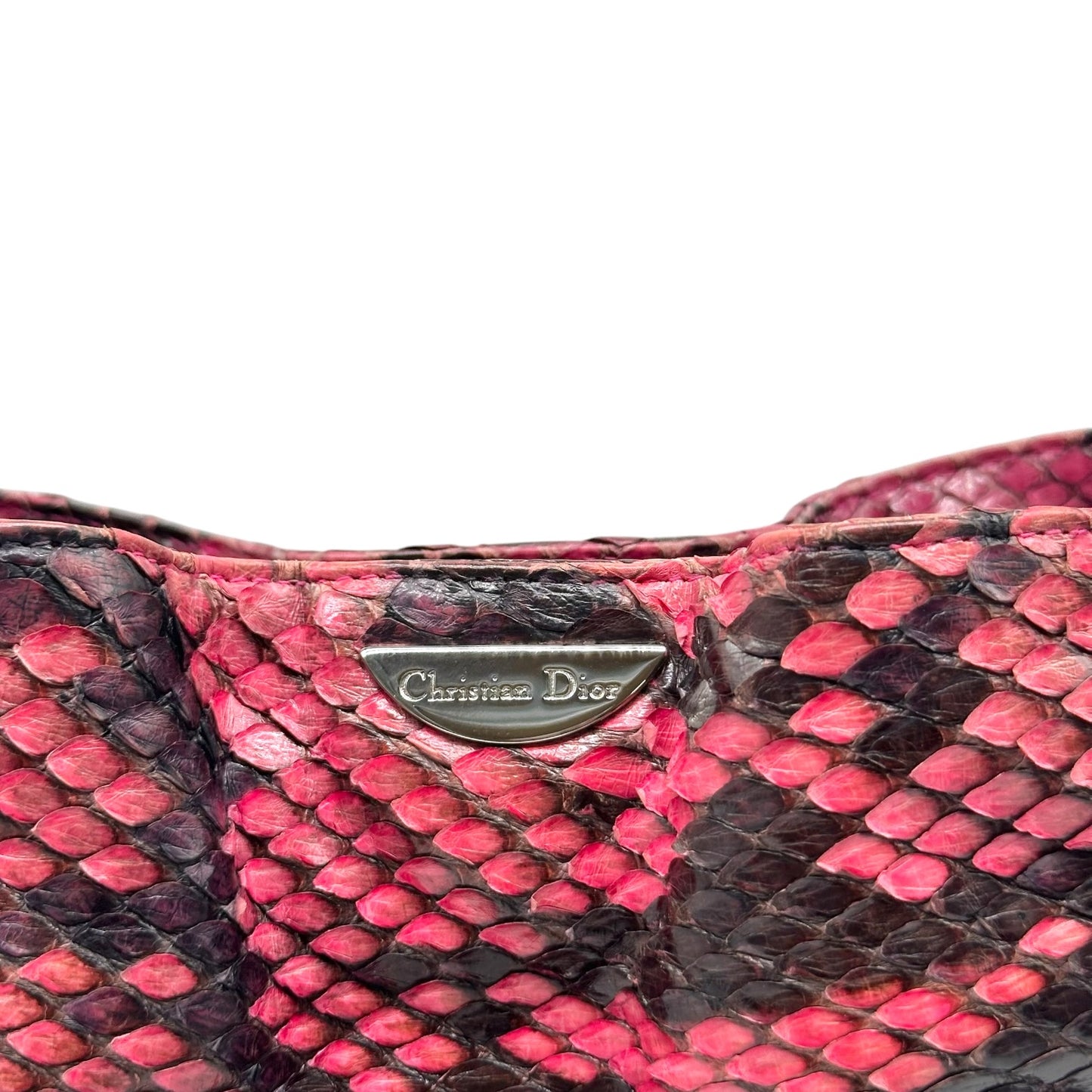 Christian Dior Python Top Handle Handbag Pink Purple