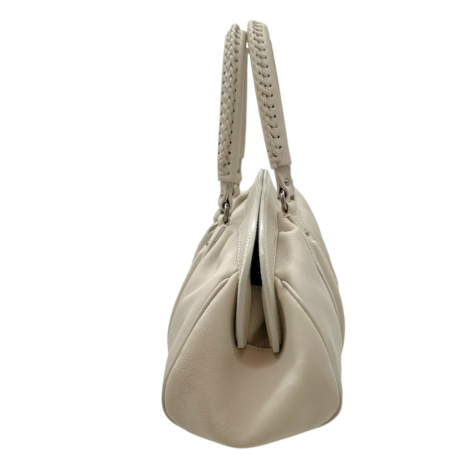 Christian Dior White Leather Small Bowler Bag - Outfit Repeater