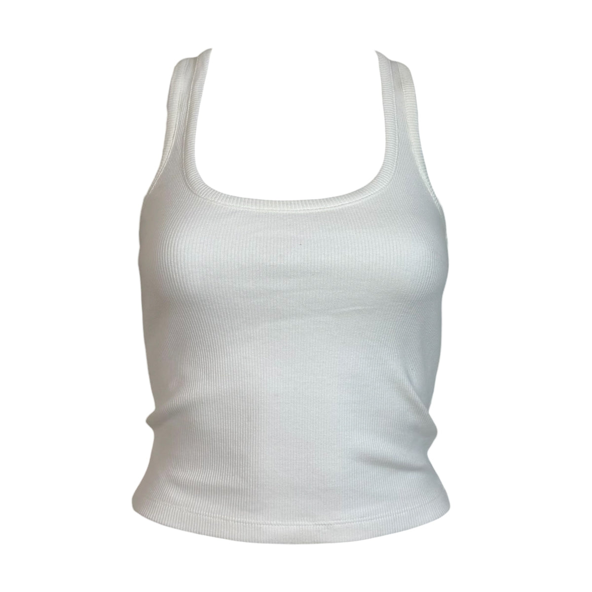 D&G Dolce & Gabbana White & Black Beaded Logo Racerback Tank NEW