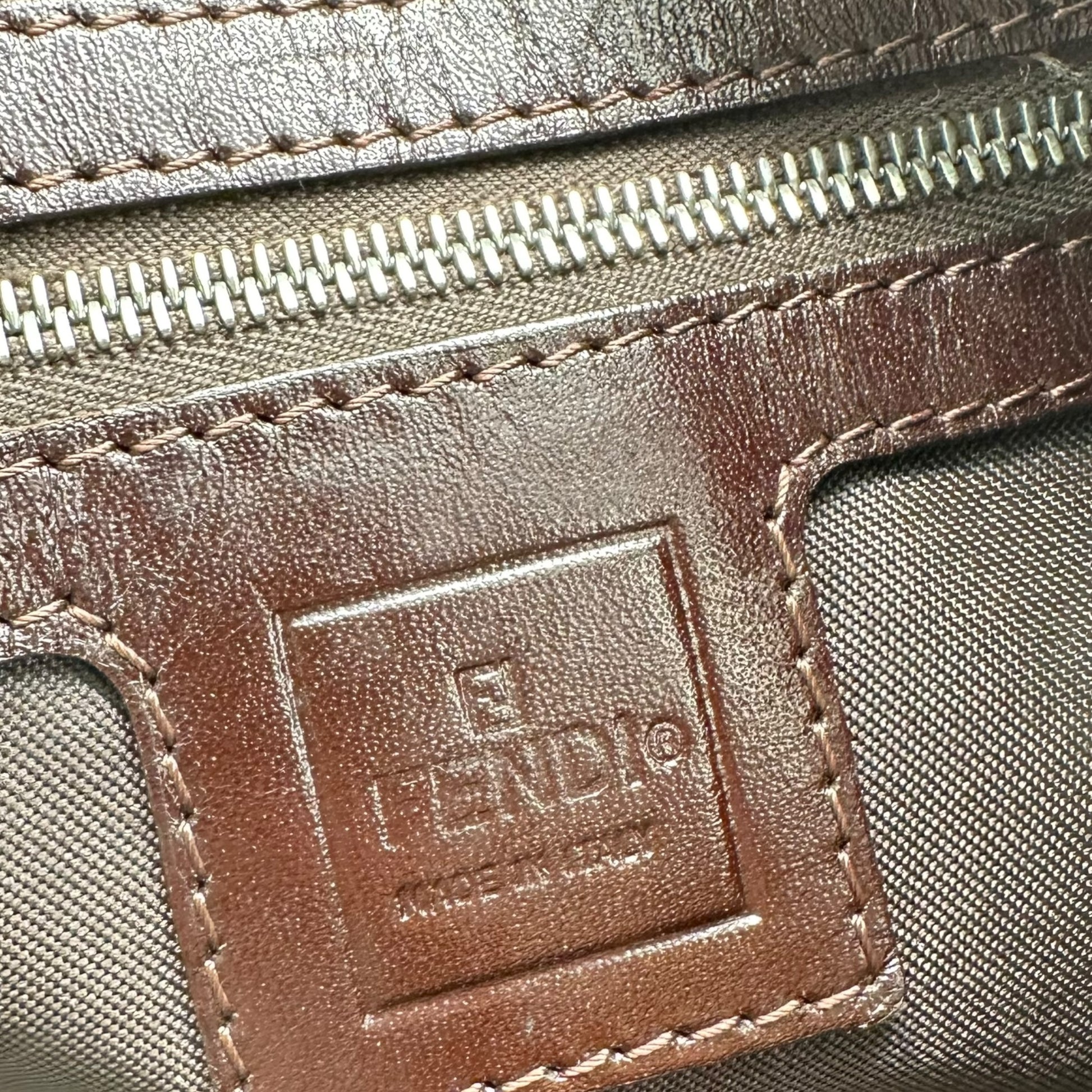 Fendi Brown Zucca Monogram XL Mama Baguette Bag - Outfit Repeater