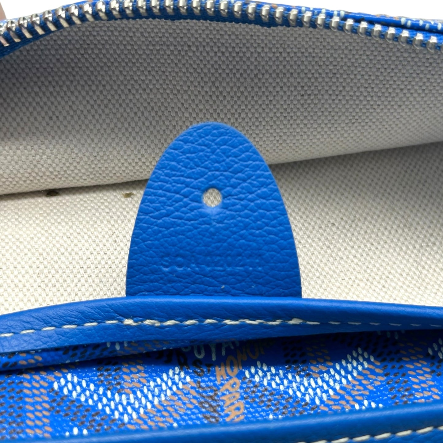 Goyard Blue Goyardine Artois Zippered Tote Bag