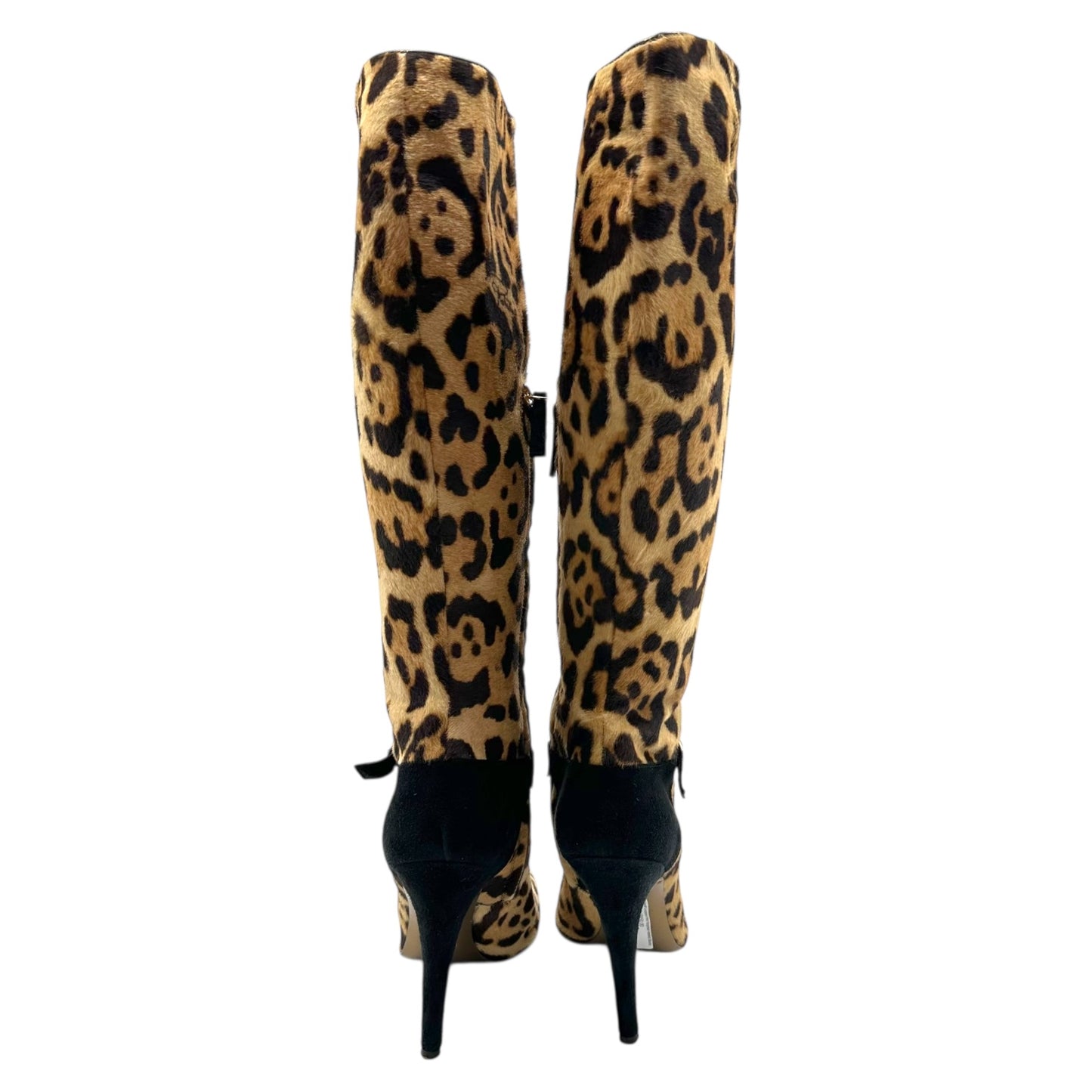 Roberto Cavalli Leopard Print Ponyhair Heeled Boots