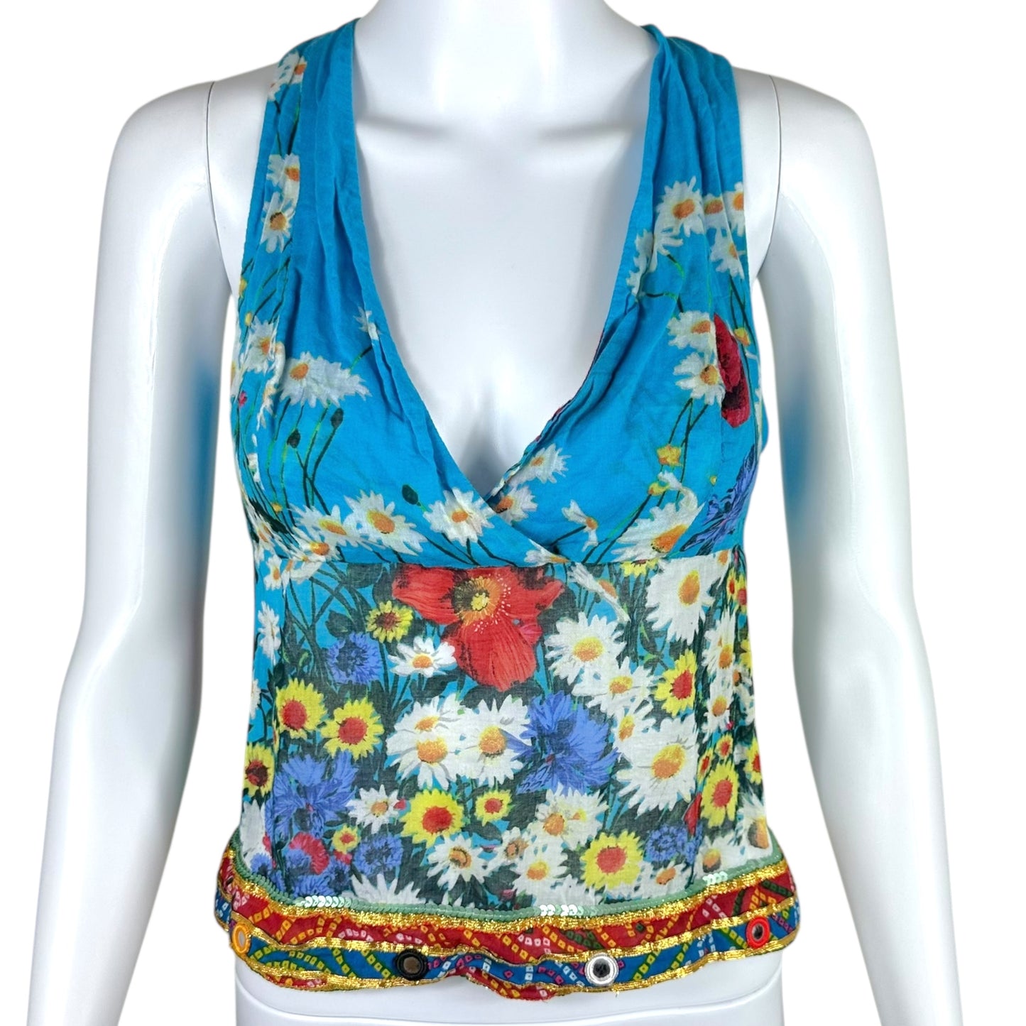 D&G Dolce & Gabbana 90's Mulicolor Floral Open Back Top NEW - Outfit Repeater
