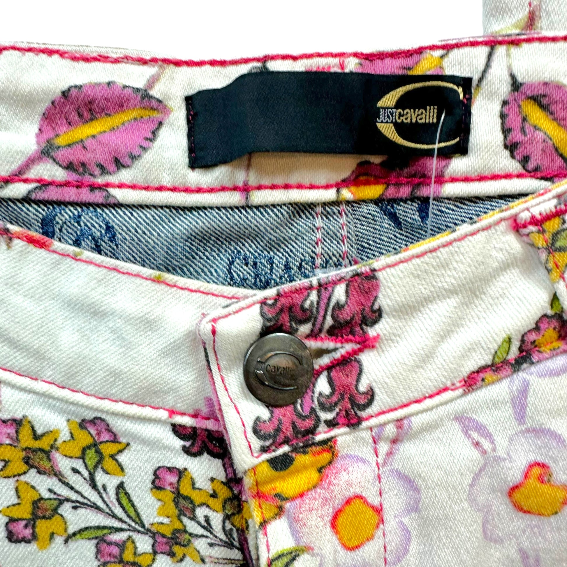 Just Cavalli Roberto Cavalli White Floral Print Jeans - Outfit Repeater