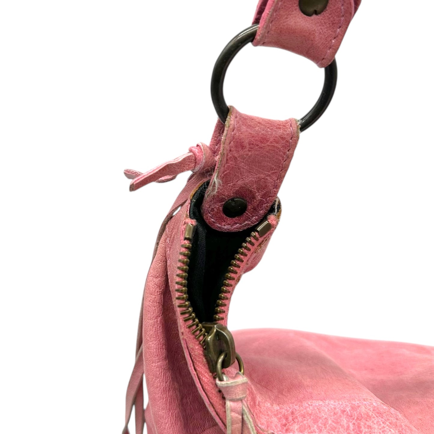 Balenciaga Pink Lambskin The Day City Hobo Bag