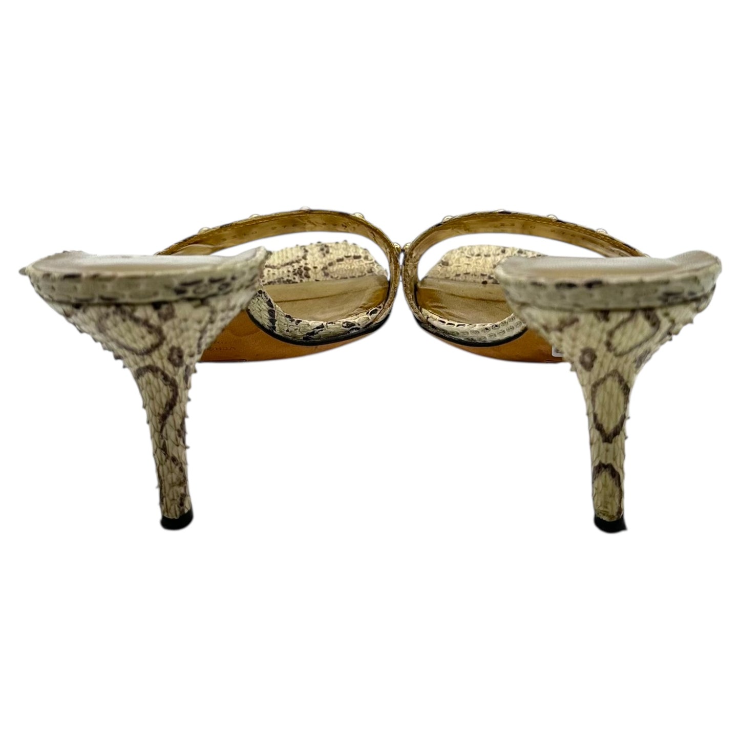 Dolce & Gabbana Studded Snakeskin Mule Heels - Outfit Repeater